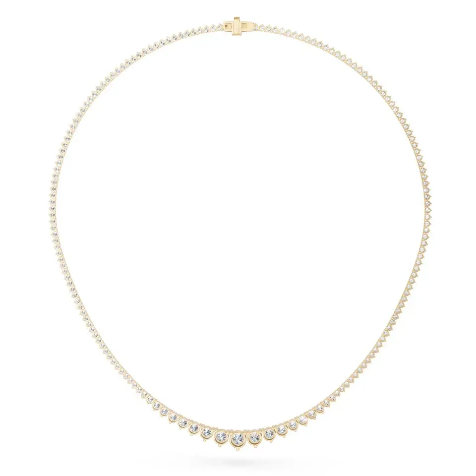 Yellow gold Round Cut Riviera Necklace - KJN14232
