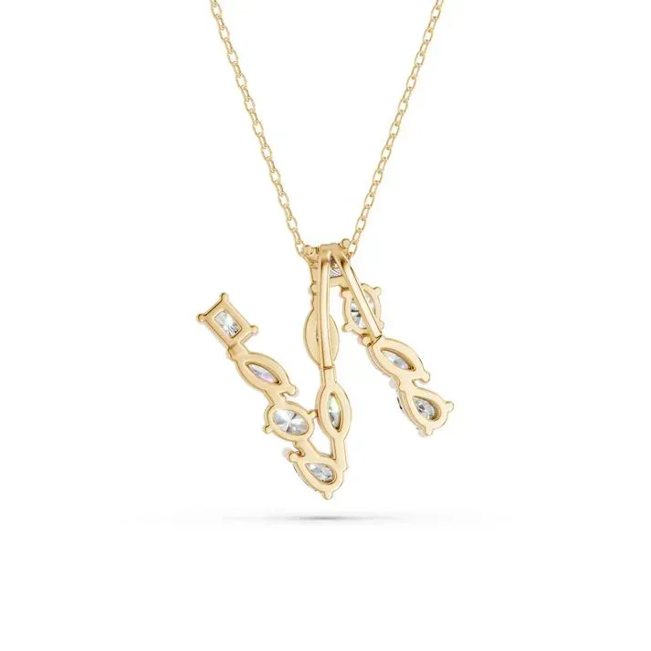 Yellow gold N - Alphabet Pendant