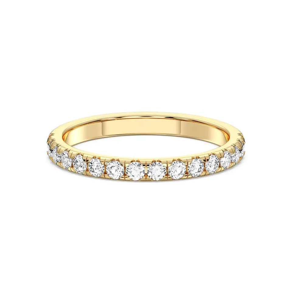 Yellow gold Hidden Halo With Side Stone Matching Band