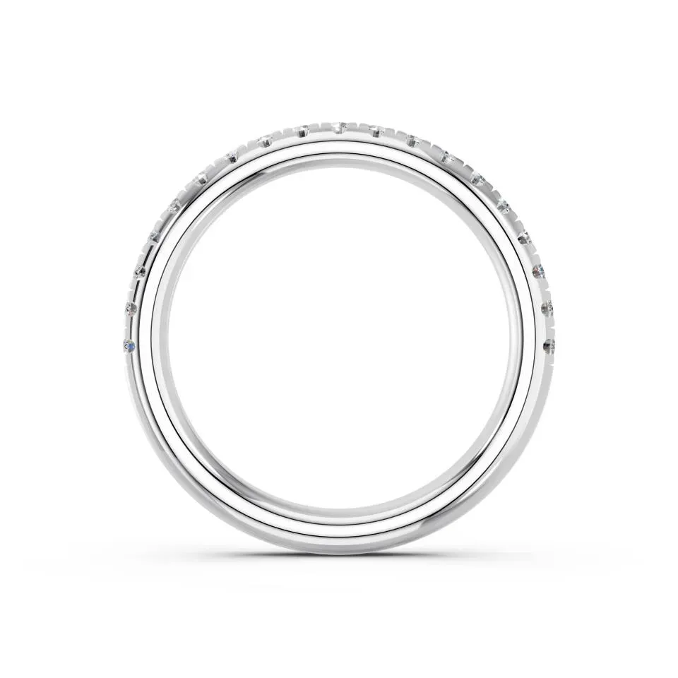 White gold Side Stone Thin Matching Wedding Band