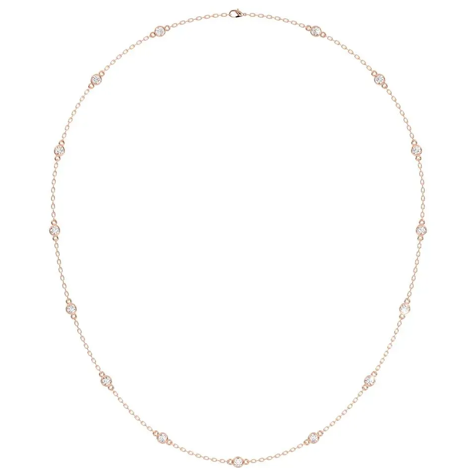 Rose gold Round Cut Diamond By The Yard Necklace
