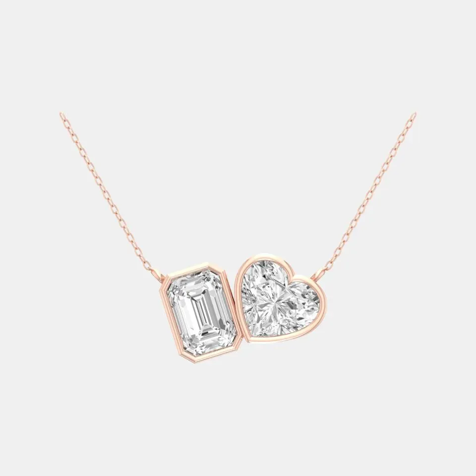 Rose gold Emerald Cut Tua Pendant - KDTN20959