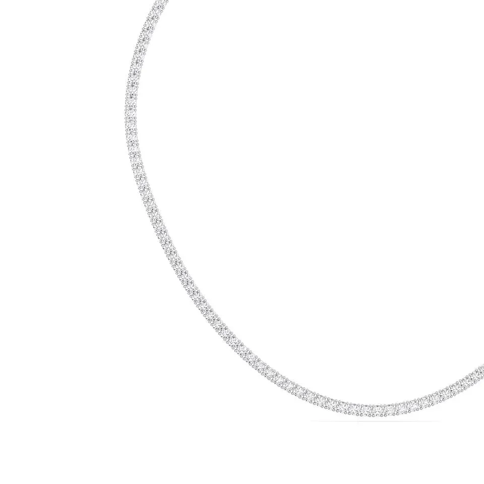 White gold Round Cut Tennis Necklace - KJN7263