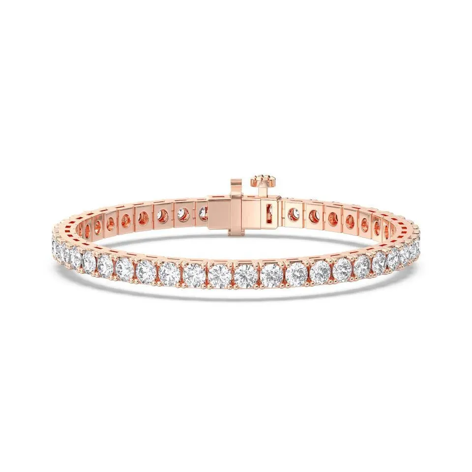 Rose gold Round Cut 4prong Tennis Bracelet - KJB7258