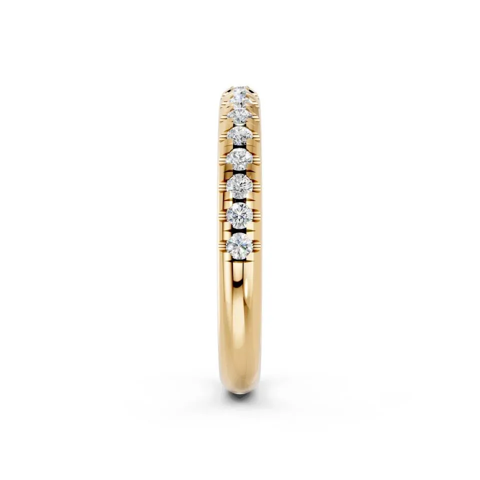Yellow gold Side Stone Thin Matching Wedding Band