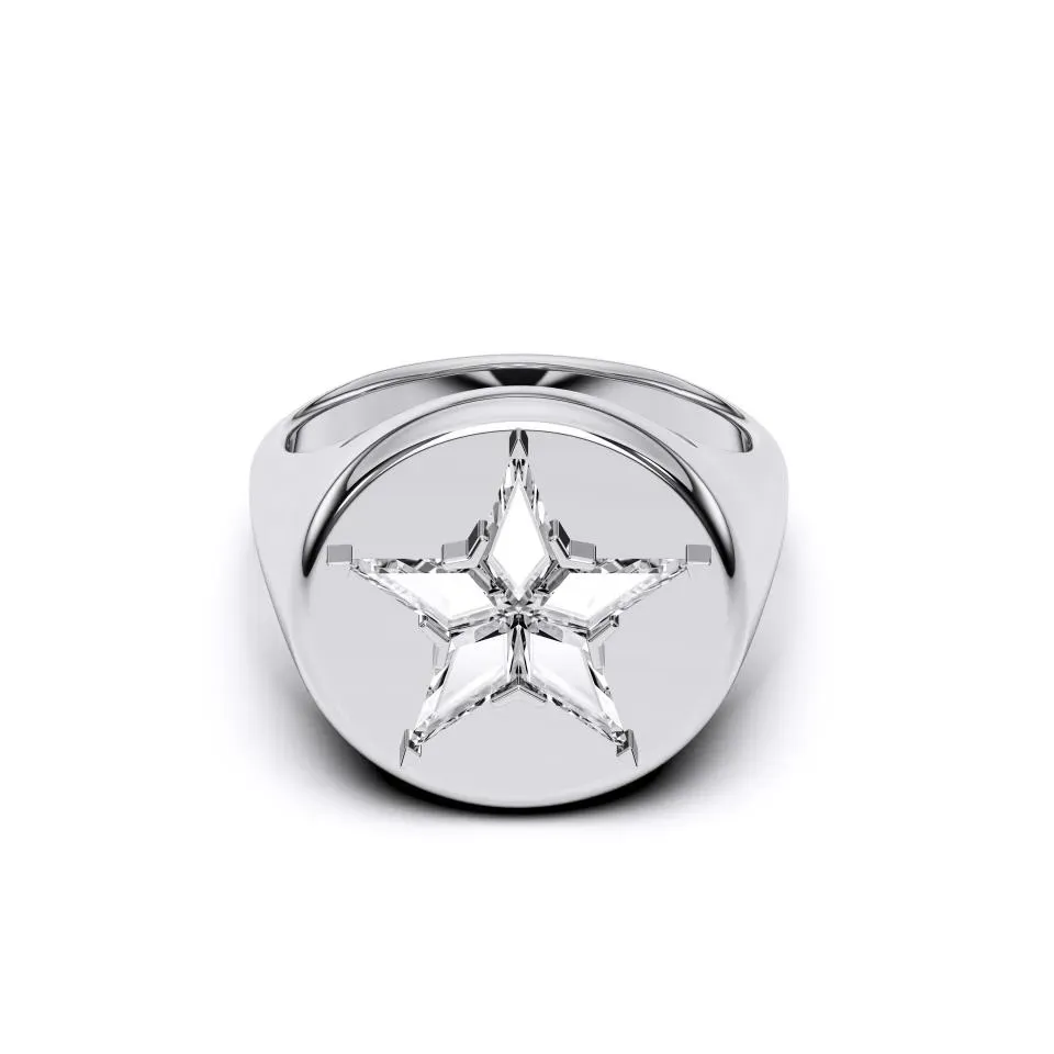 Silver Cut Skystar Signet Ring