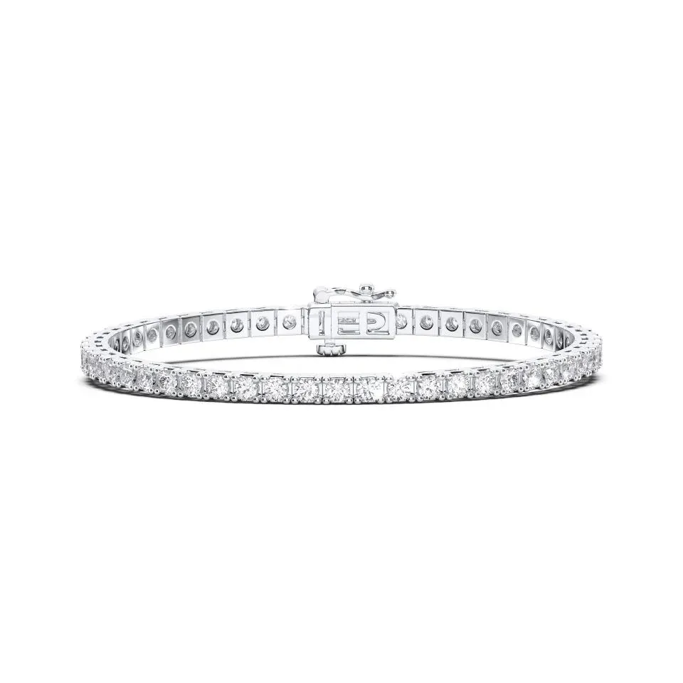 Silver Round Cut 4prong Tennis Bracelet - KJB788