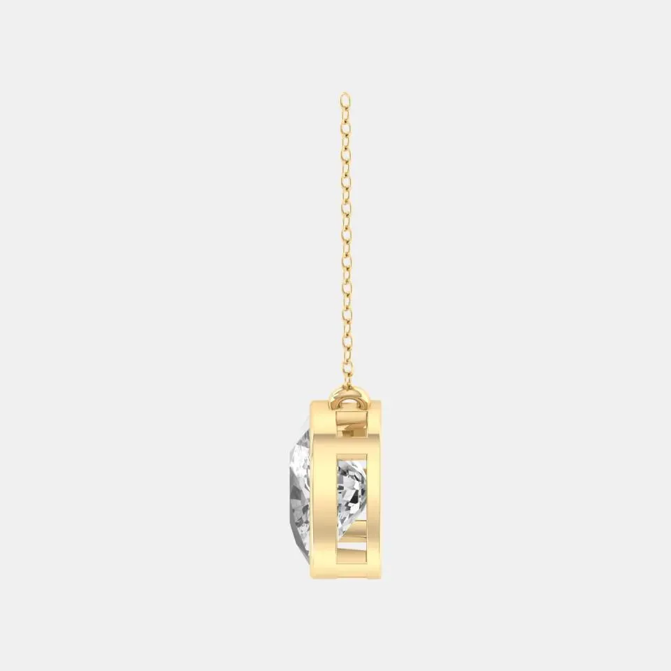 Yellow gold Pear Cut Mua Tua Pendant