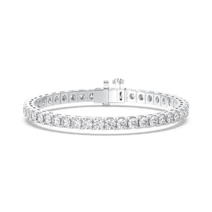 White gold Round Cut 4prong Tennis Bracelet - KJB809