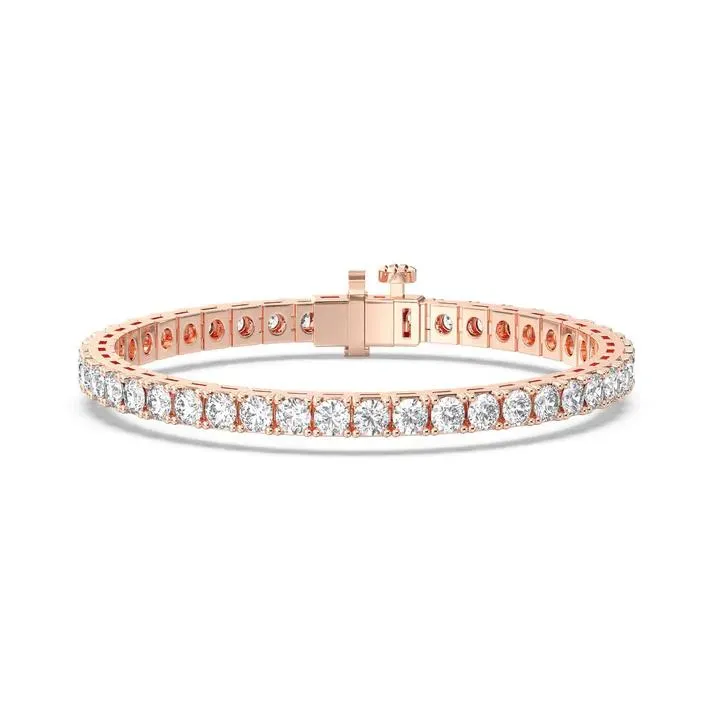 Rose gold Round Cut 4prong Tennis Bracelet - KJB787