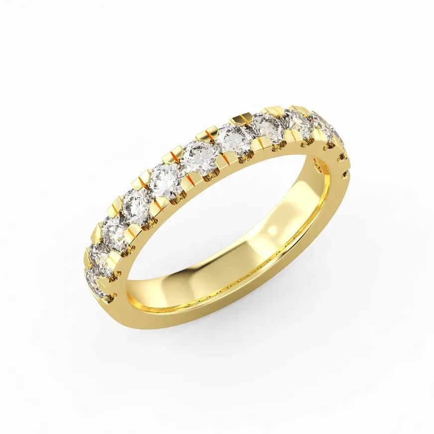 Yellow gold Halo Matching Wedding Band
