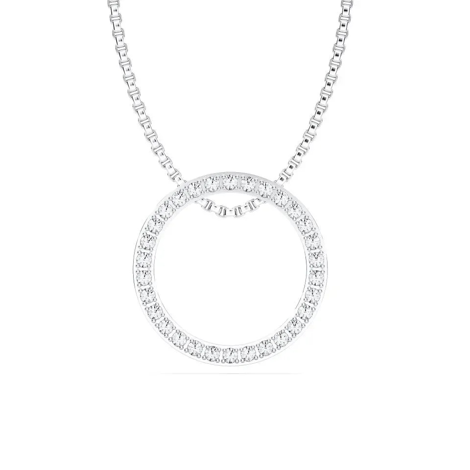 White gold Circle Pendant