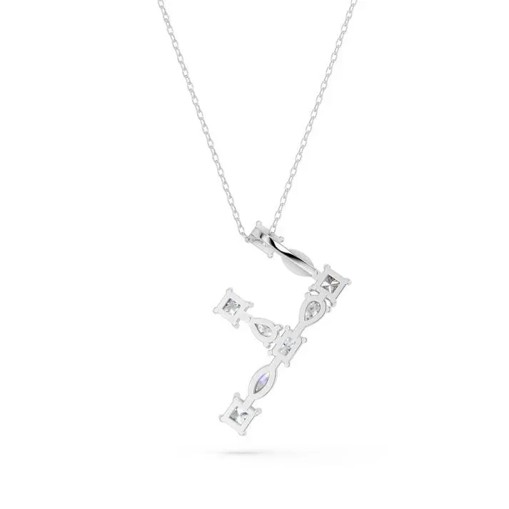 White gold F - Alphabet Pendant