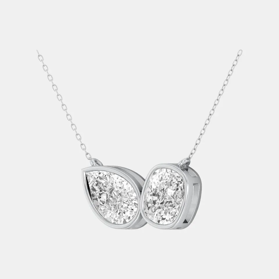 White gold Pear Cut Mua Tua Pendant