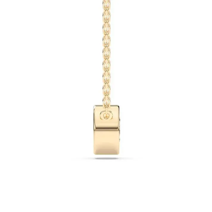Yellow gold Round Cut Bezel Solitaire Pendant