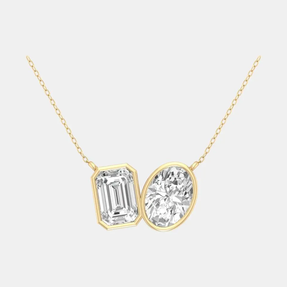 Yellow gold Emerald Cut Tua Pendant - KDTN20961